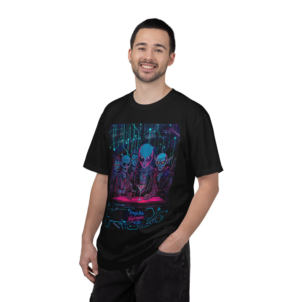 Fringe Bar: Nightmares on Tap T-Shirt — Retro Cyberpunk Horror Aliens Graphic Tee