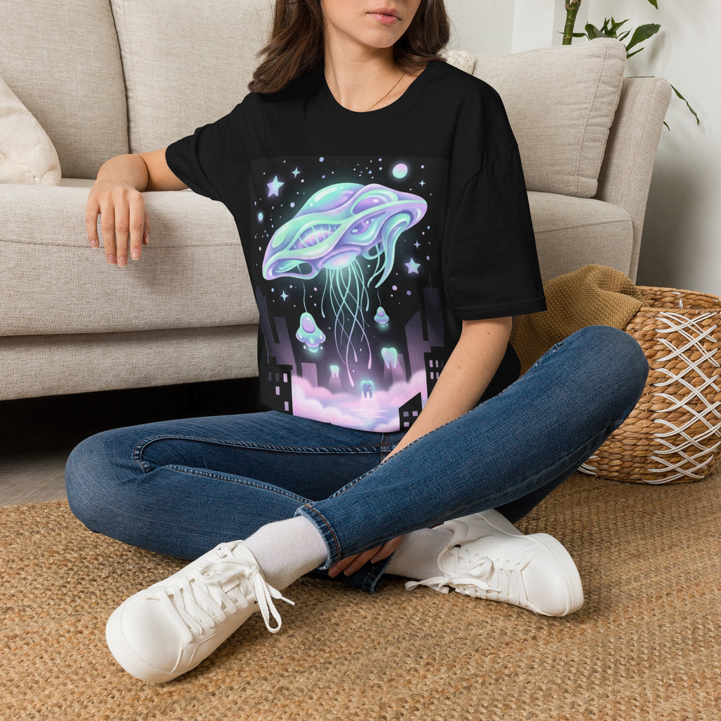 Dreamcore UfO Galactic Jellyfish T-Shirt — Neon Space Jellyfish Graphic Tee