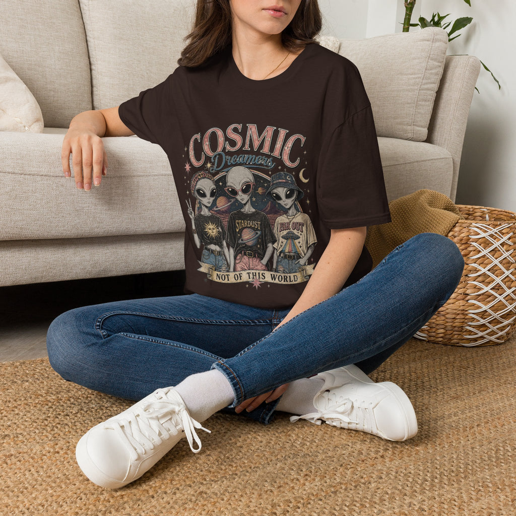 Cosmic Dreamers T‑Shirt — Retro Alien Graphic Tee (Not of This World)