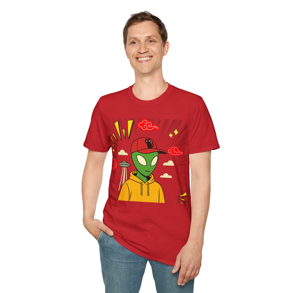 Alien Graphic T-Shirt — Streetwear Anime  Alien in Hoodie & Cap Design