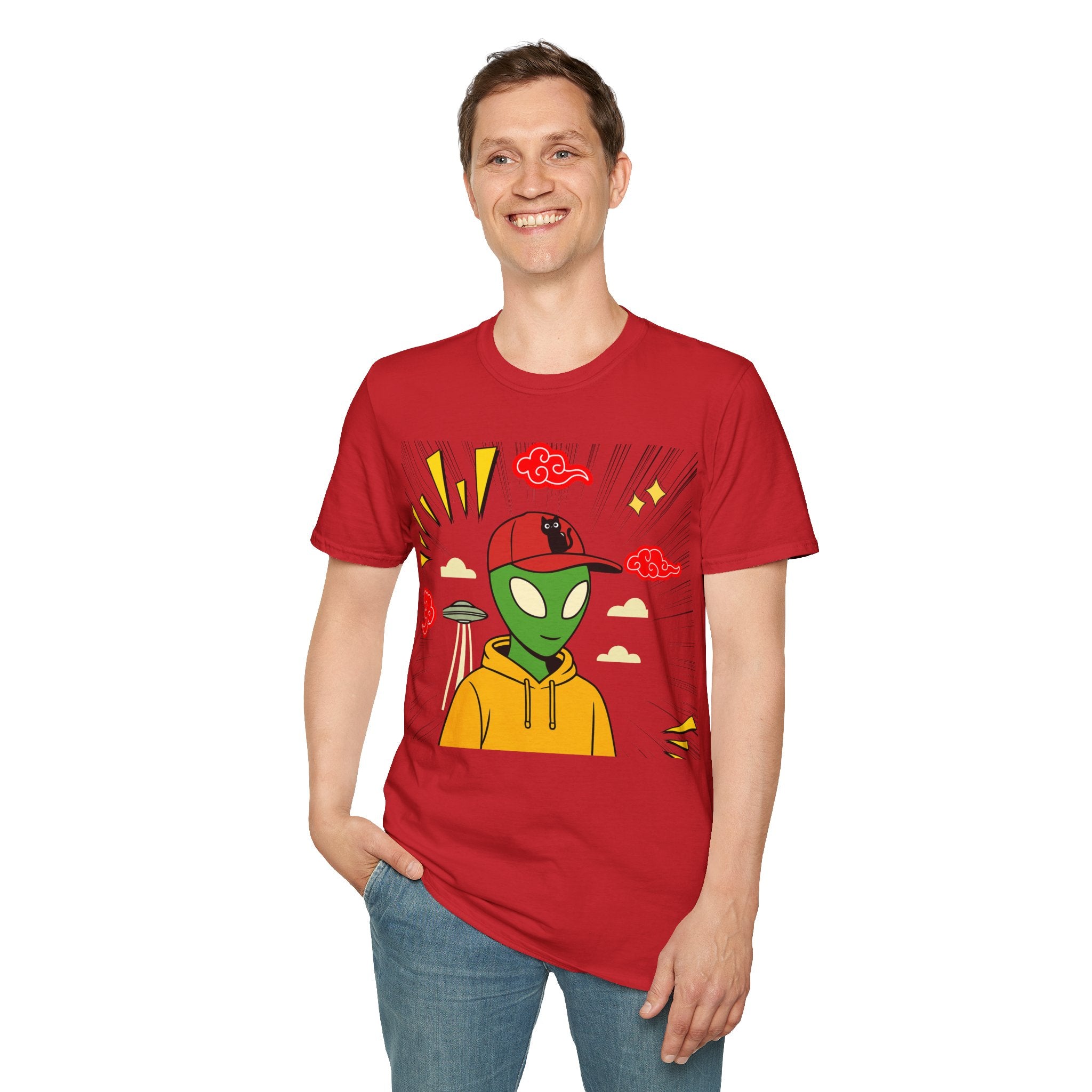 Alien Graphic T-Shirt — Streetwear Anime  Alien in Hoodie & Cap Design