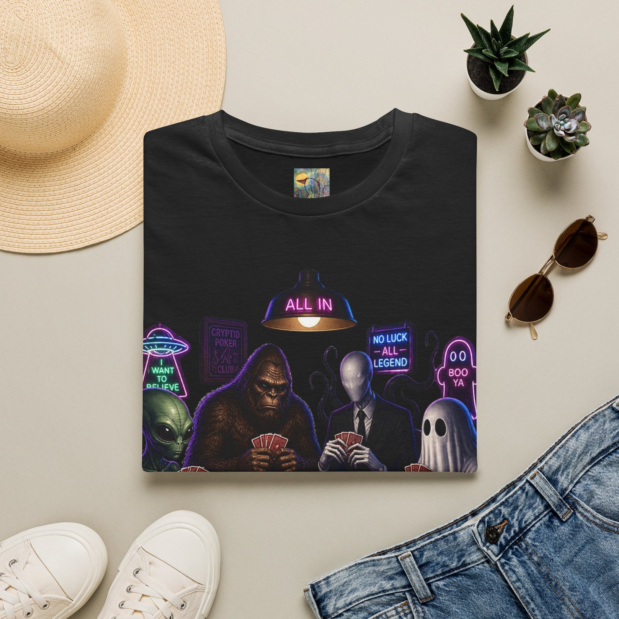 T-Shirt — "Belief or Bluff" Halloween Poker Night Graphic Tee