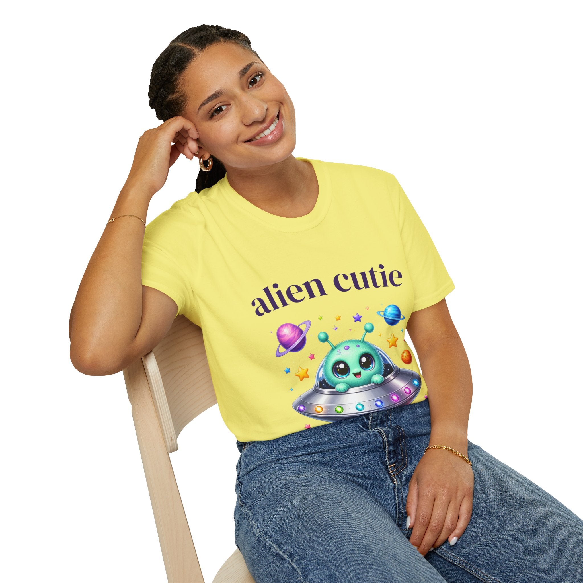 Alien Cutie T-Shirt — Cute Cartoon UFO & Planets Graphic Tee