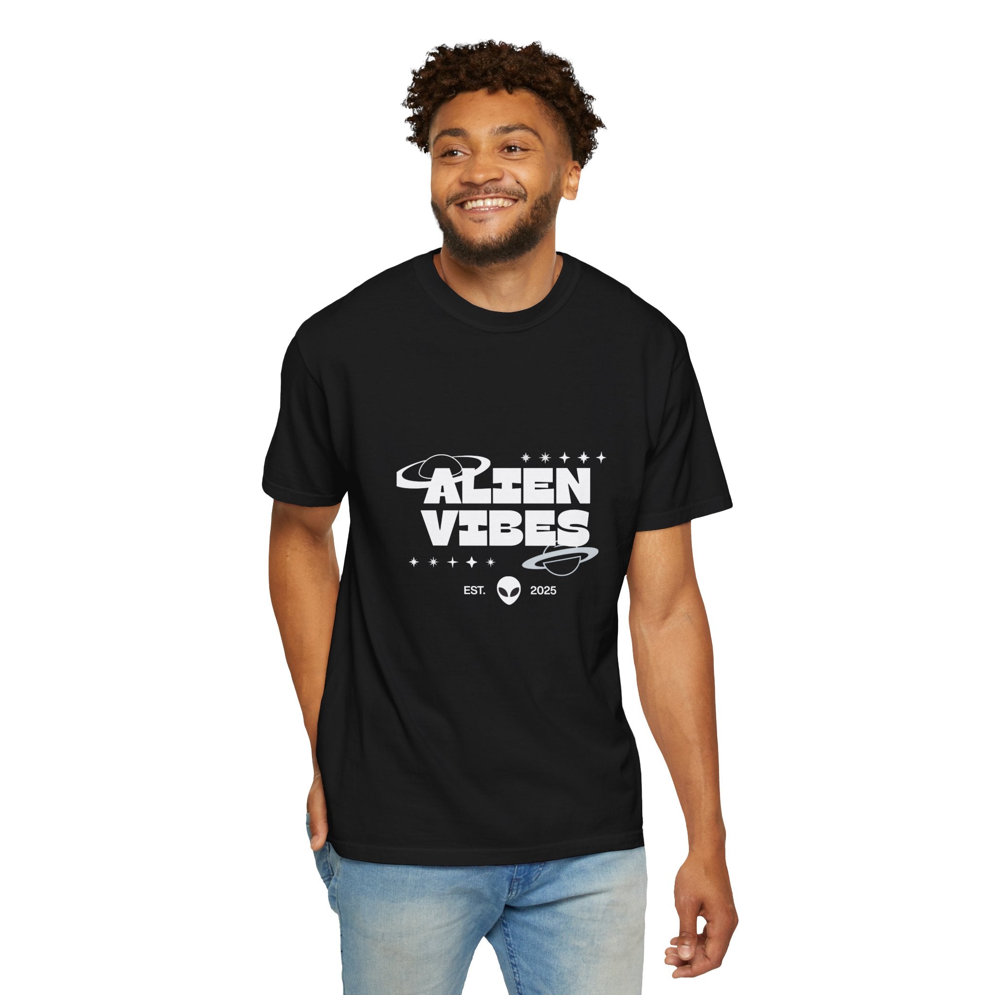 Alien Vibes T-Shirt — Retro Space Graphic Tee