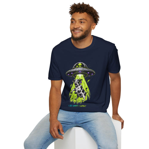 "I do what I want" T-Shirt — Alien UFO Abduction Cow Graphic Tee