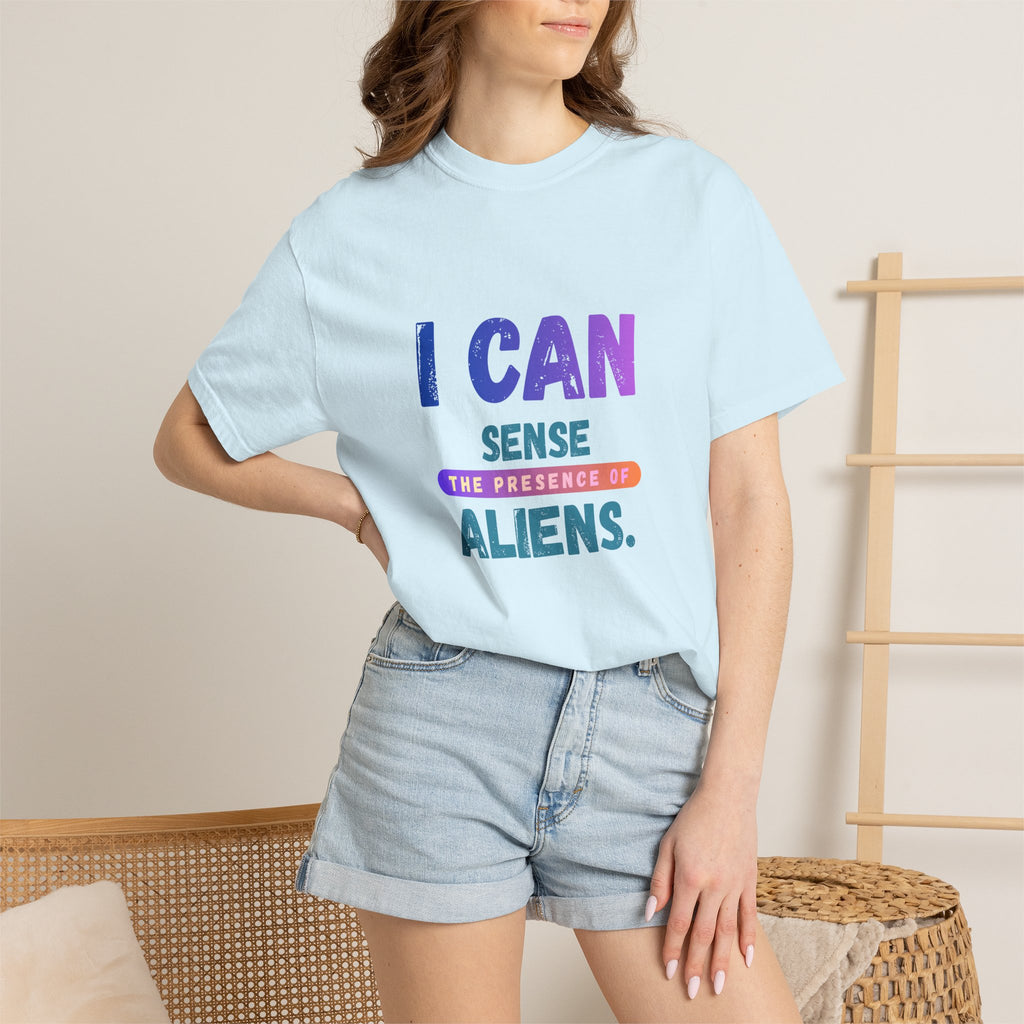 I Can Sense The Presence of Aliens T-Shirt — Funny UFO Alien Graphic Tee