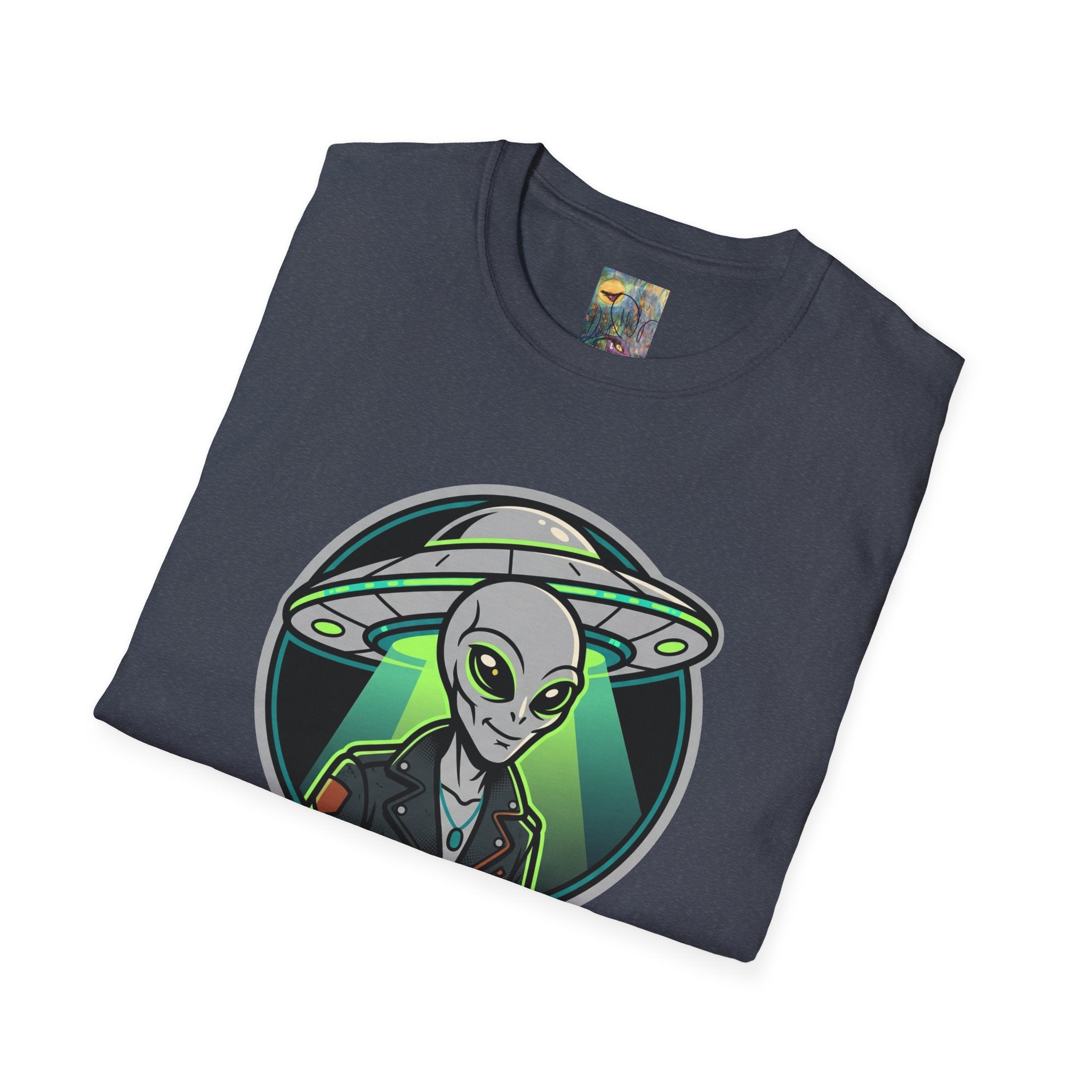 Alien UFO Graphic T-Shirt "You are blocking my trajectory" — Retro Green Extraterrestrial Design