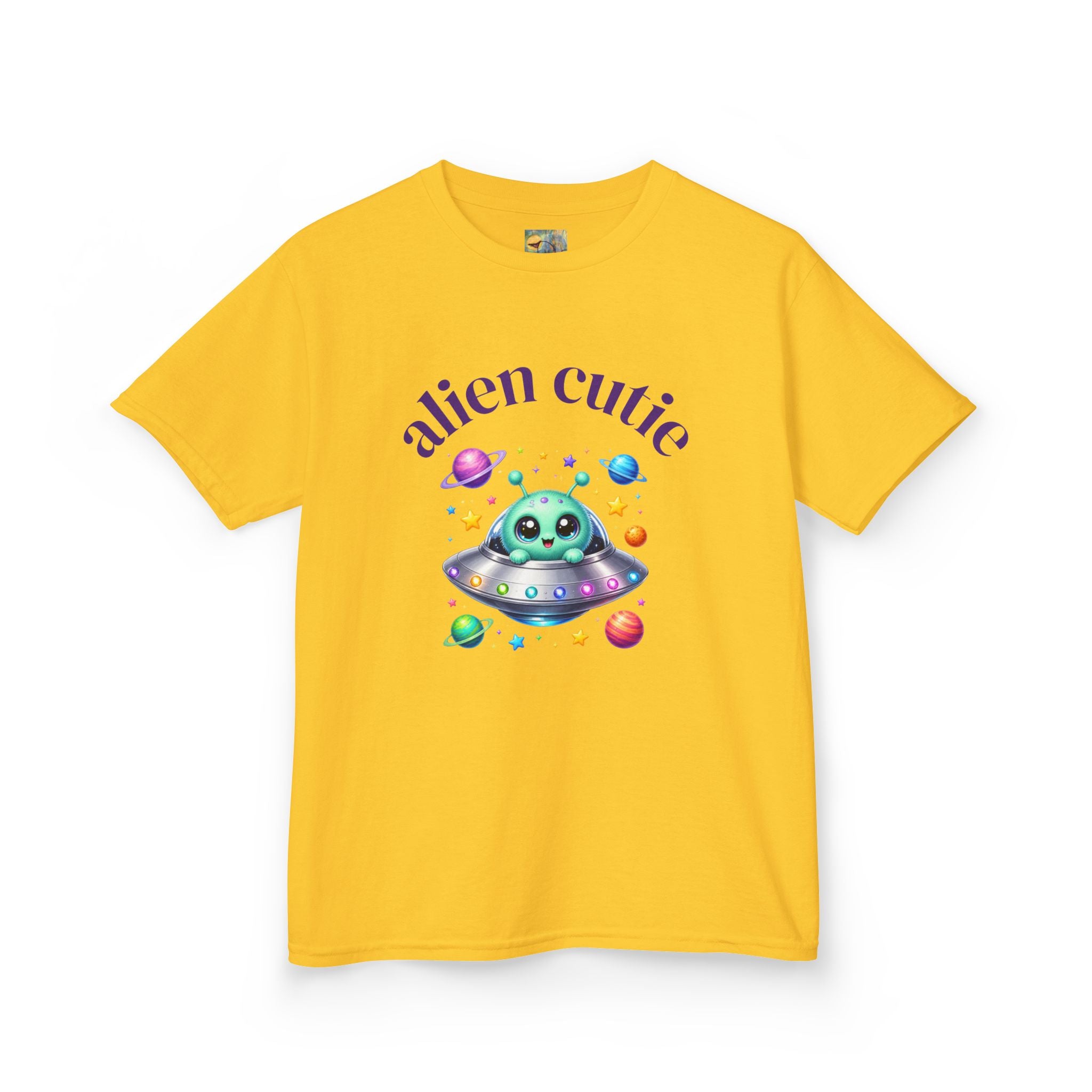 Kids Tee — "Alien Cutie" Cute Alien UFO Graphic Shirt for Children