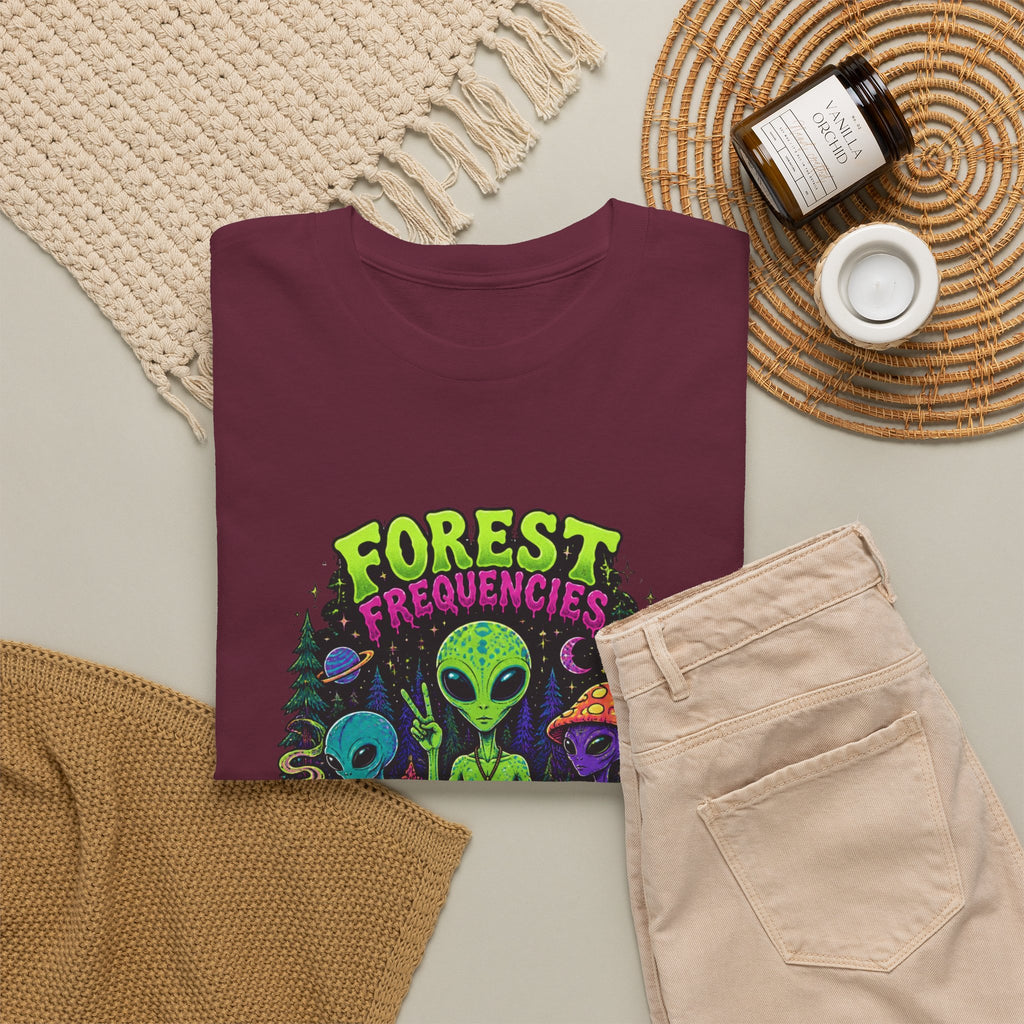 Forest Frequencies Alien T-Shirt — Psychedelic Mushroom Meditation Tee