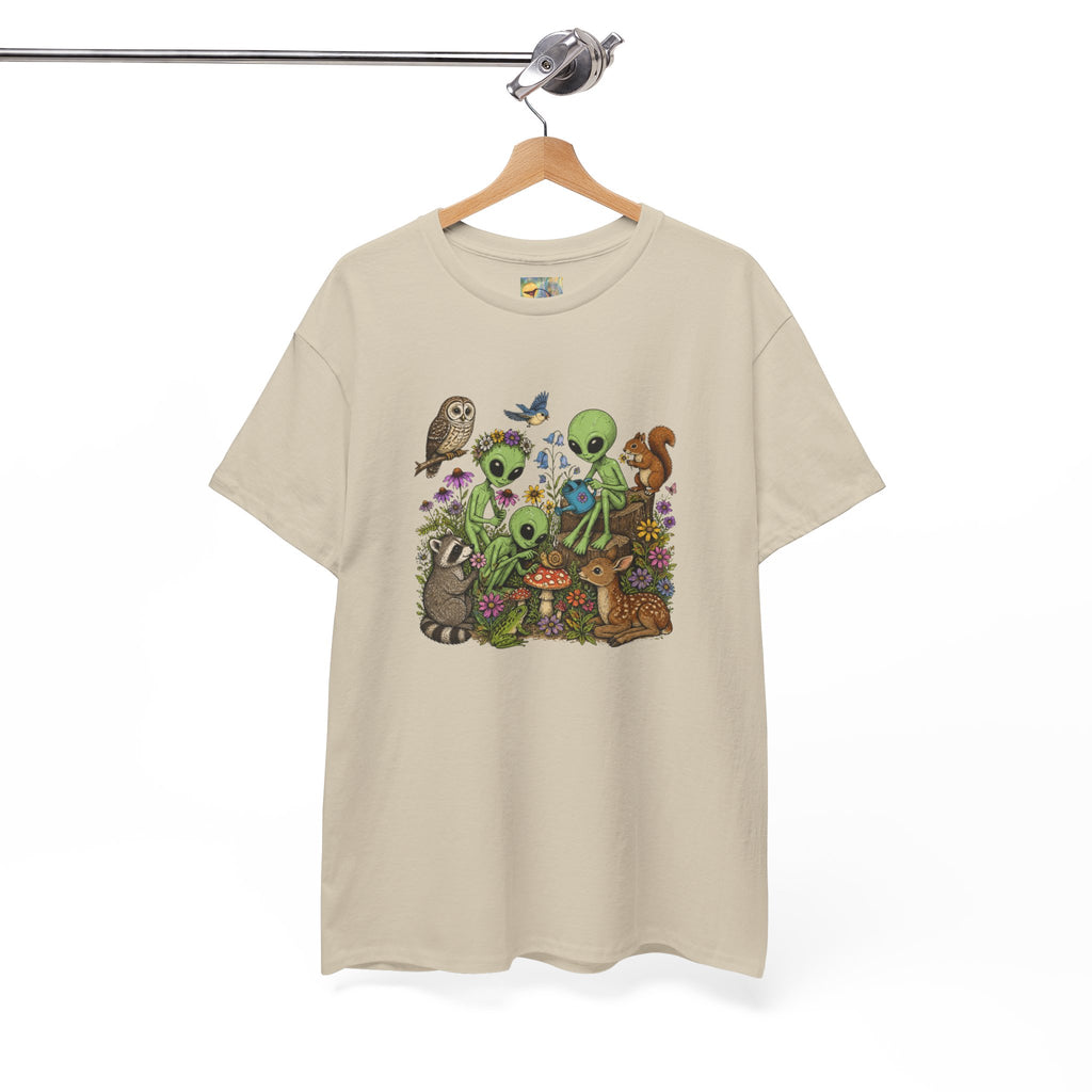 Alien Forest Friends T‑Shirt — Cute Alien & Woodland Animals Graphic Tee