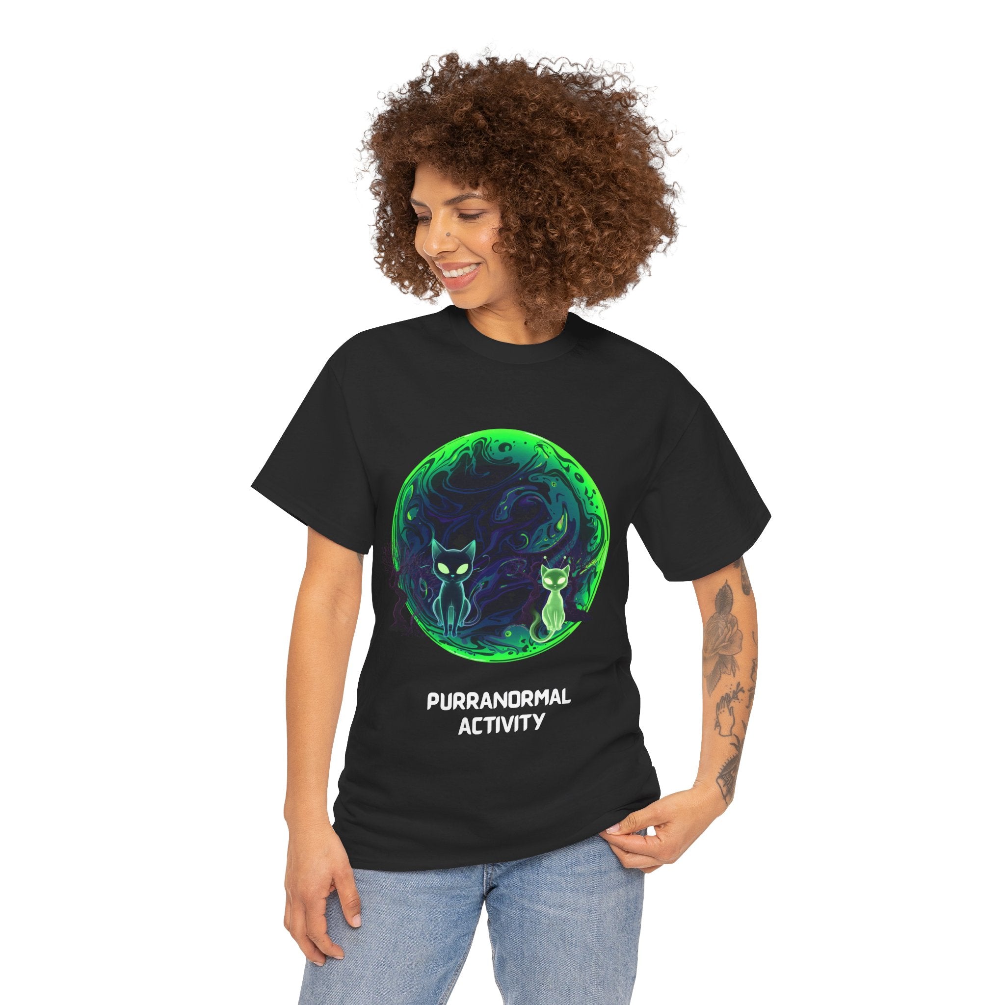 Purranormal Activity T-Shirt — Mystical Cat Moon Halloween Tee