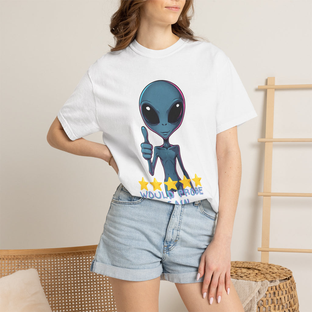 Alien Thumbs Up T‑Shirt — "Would Probe Again" 5-Star Funny UFO Tee