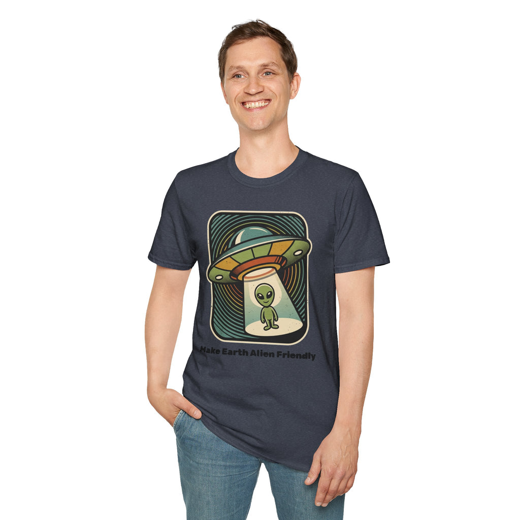 Alien Abduction T-Shirt — 'Help Me' Retro UFO Graphic Tee