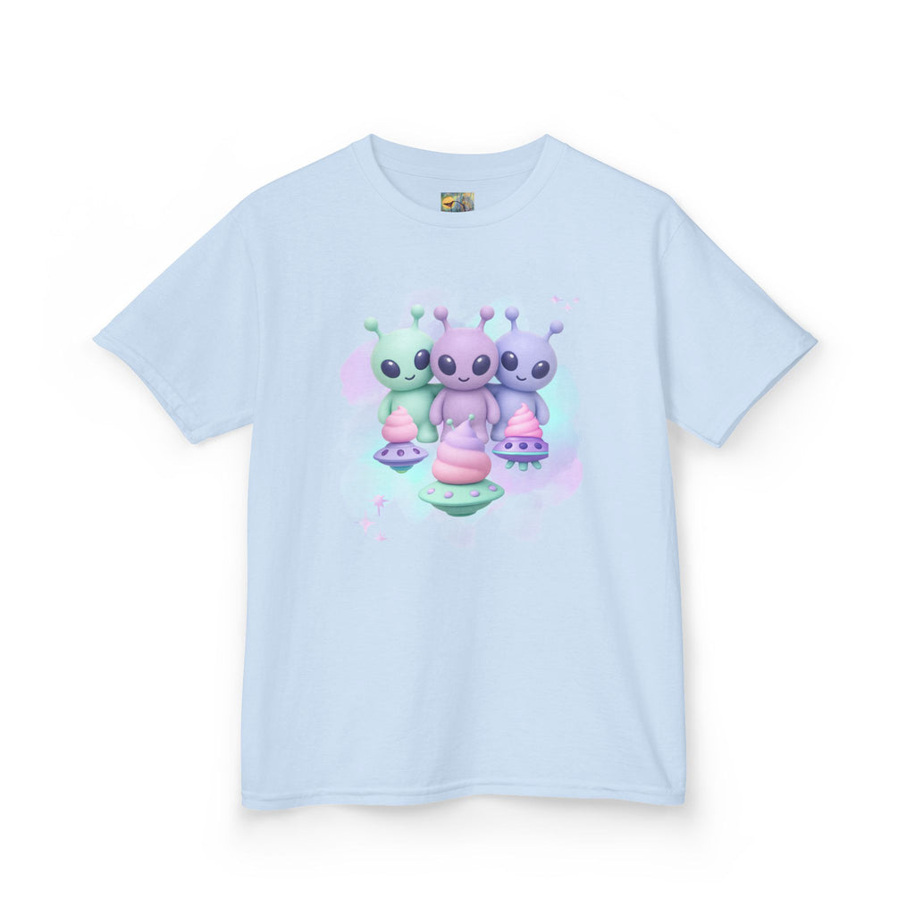 Cotton Candy UFO's Kids Alien Friends T‑Shirt — Cute Pastel UFO & Little Aliens Tee