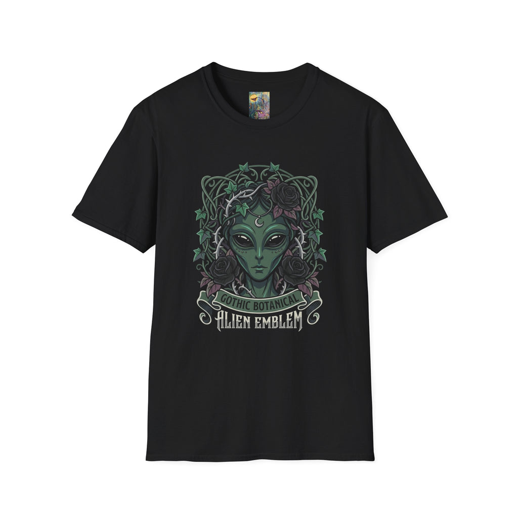 Alien Emblem T-Shirt — Green Mystic Alien Portrait Tee