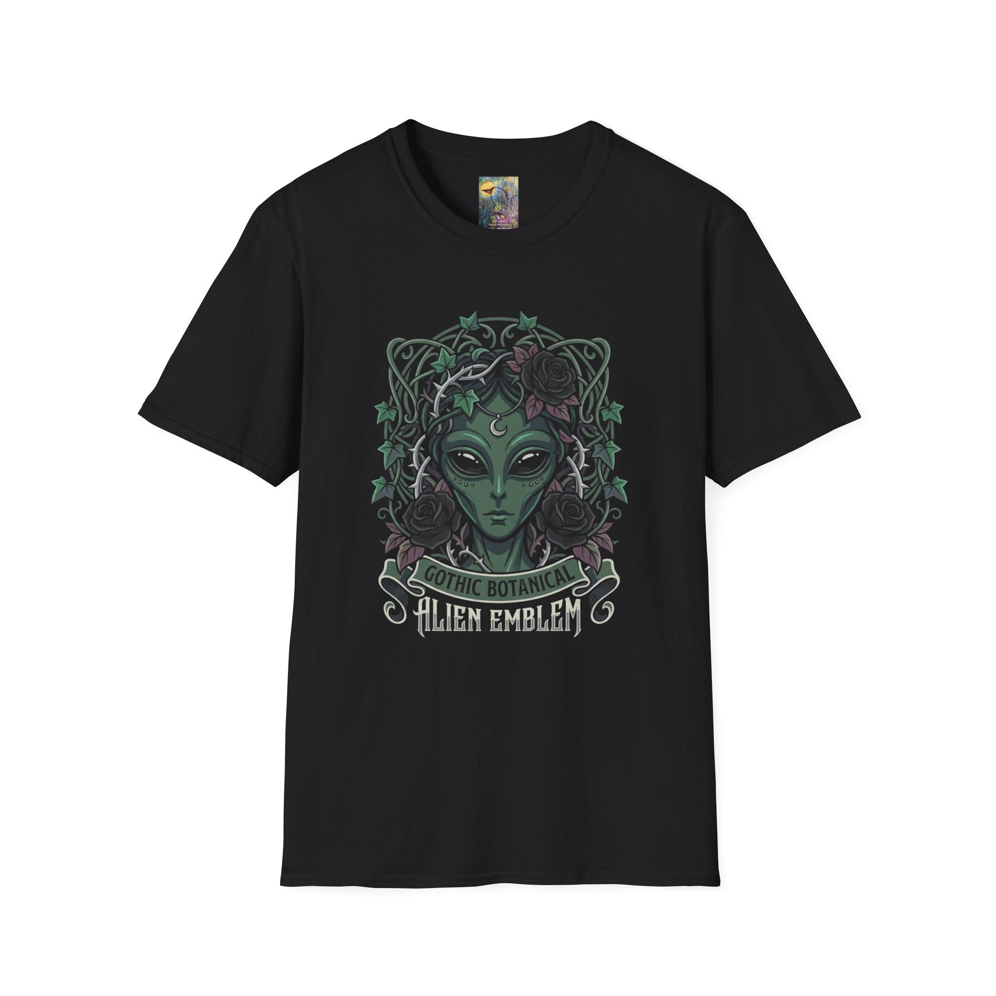 Alien Emblem T-Shirt — Green Mystic Alien Portrait Tee