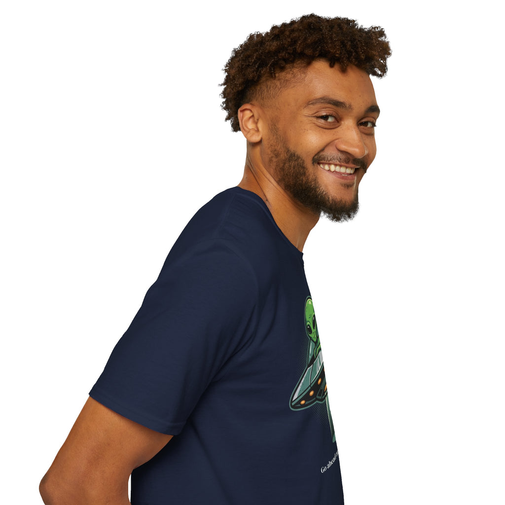 Alien UFO T-Shirt — Cute Green Alien Abduction Graphic Tee