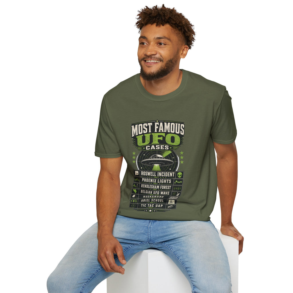 Most Famous UFO Cases T-Shirt — Roswell & Top Alien Encounters Tee
