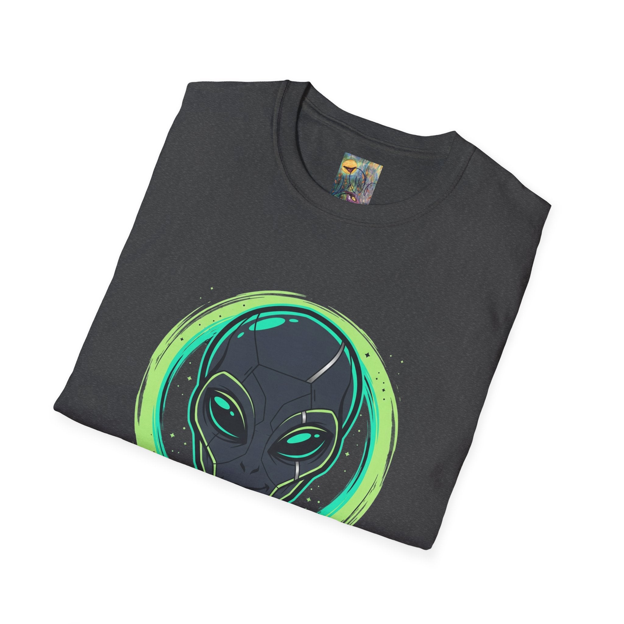 Alien Are Real T-Shirt — Neon Green Alien Face Graphic Tee