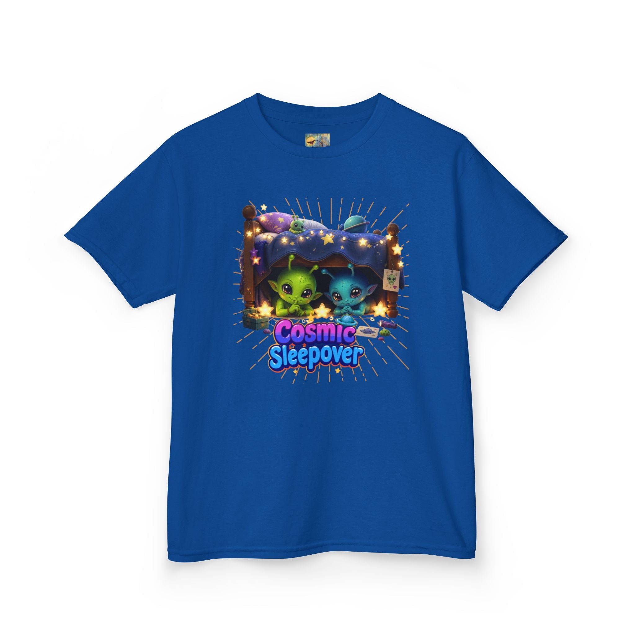 Cosmic Sleepover Kids Tee — Cute Alien Pajama Party T-Shirt