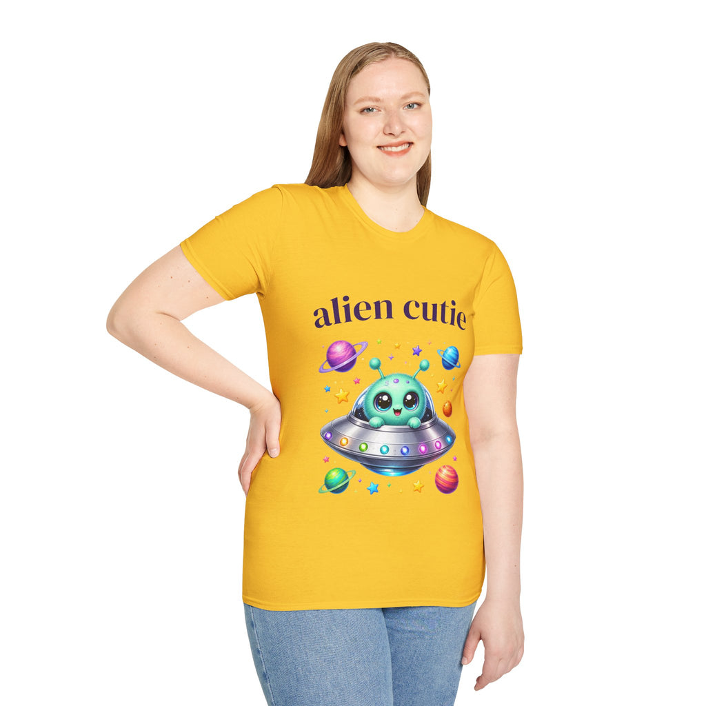 Alien Cutie T-Shirt — Cute Cartoon UFO & Planets Graphic Tee
