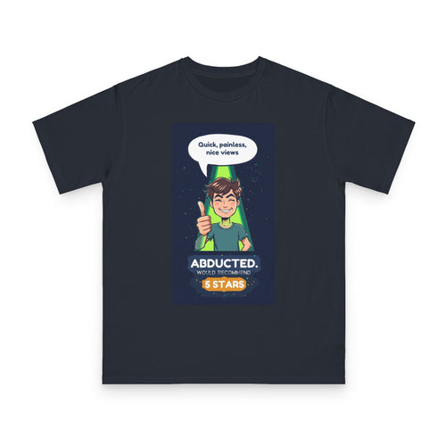 5 stars would recommend alien abduction organic t-shirt front