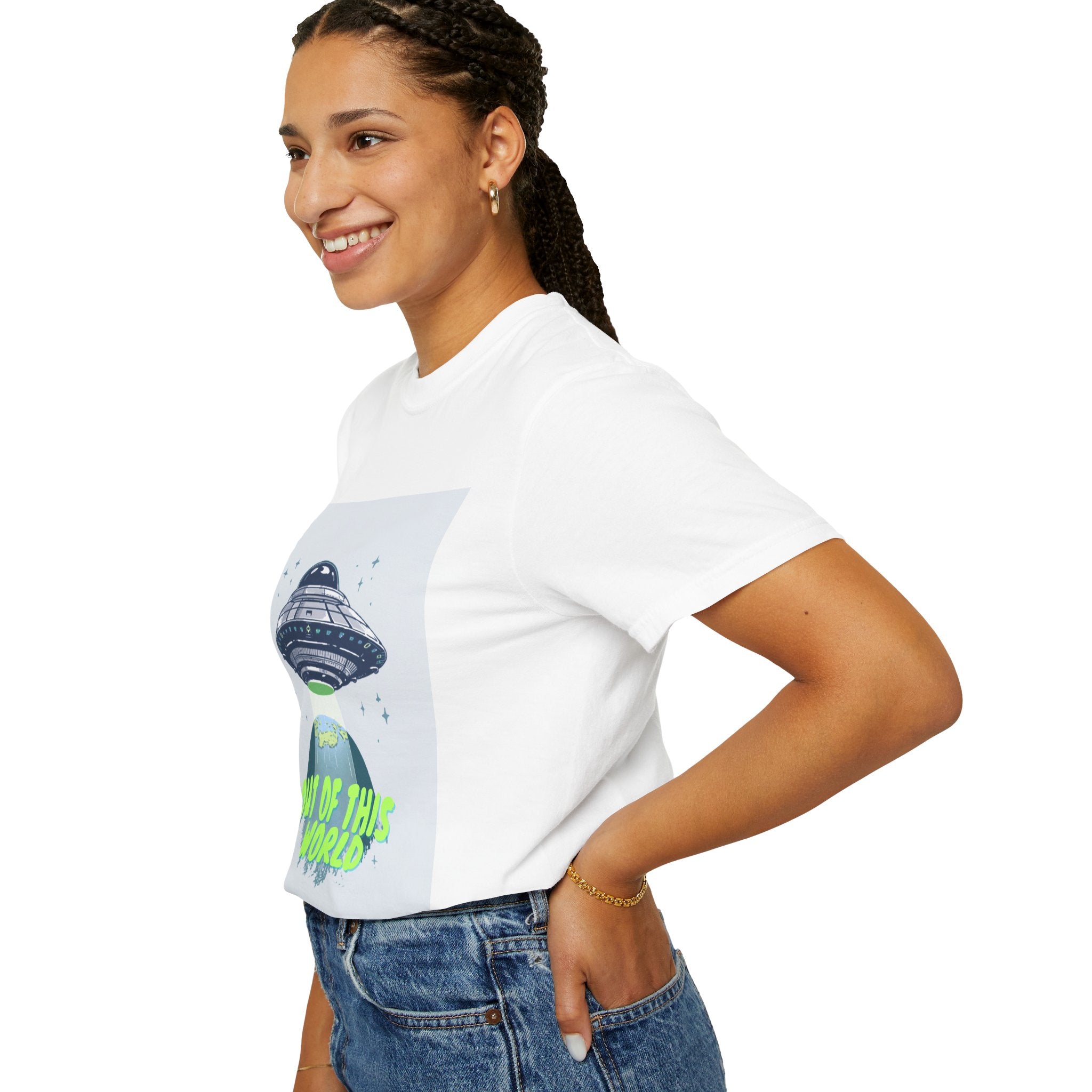 UFO Graphic T-Shirt — "Out of This World" Alien Spaceship Tee
