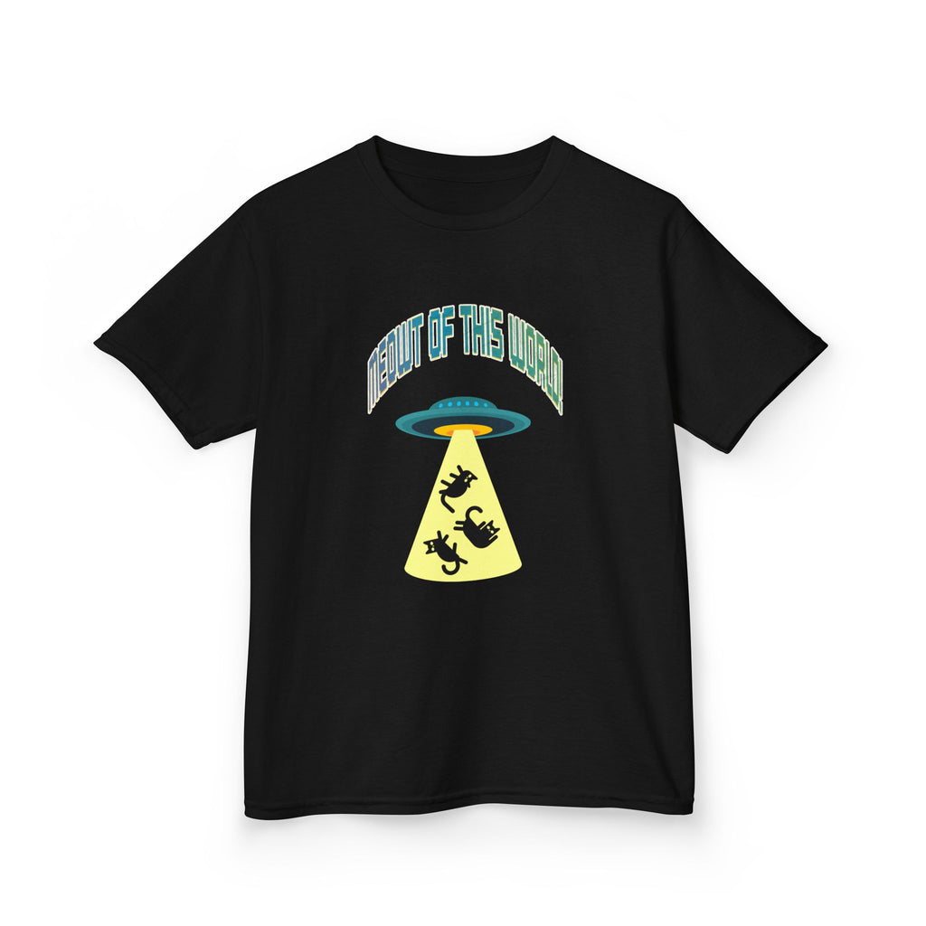 Kids Tee — 'Meowt of this World' UFO Alien Abduction Graphic