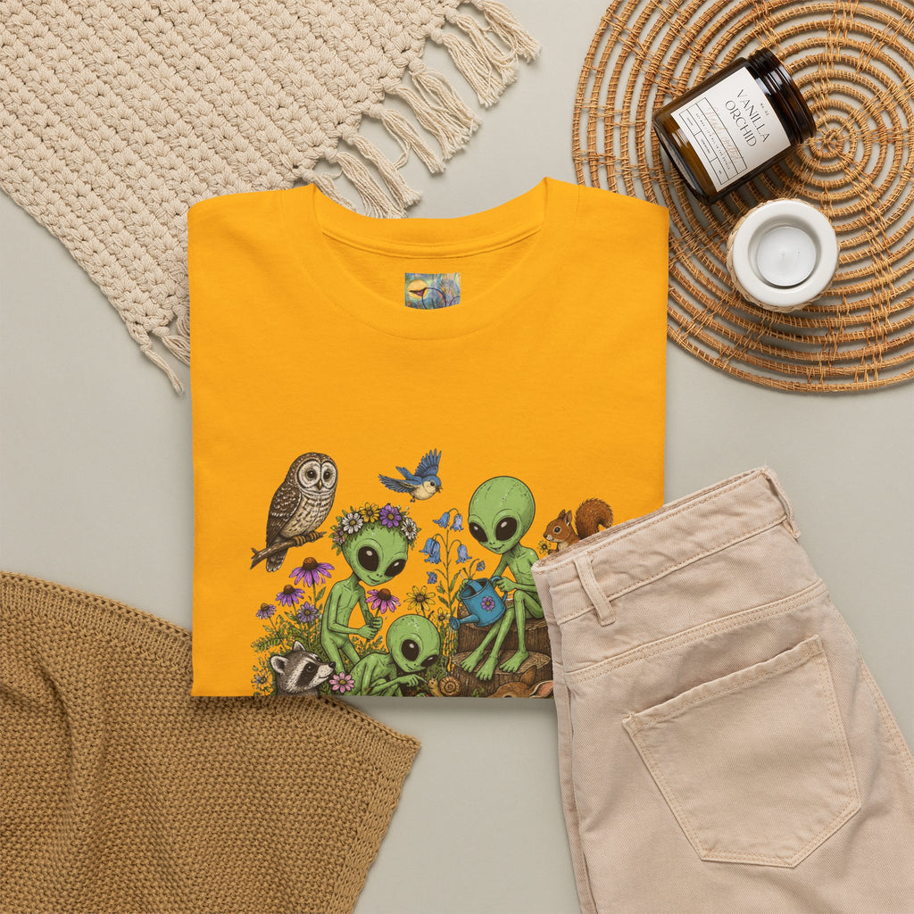 Alien Forest Friends T‑Shirt — Cute Alien & Woodland Animals Graphic Tee