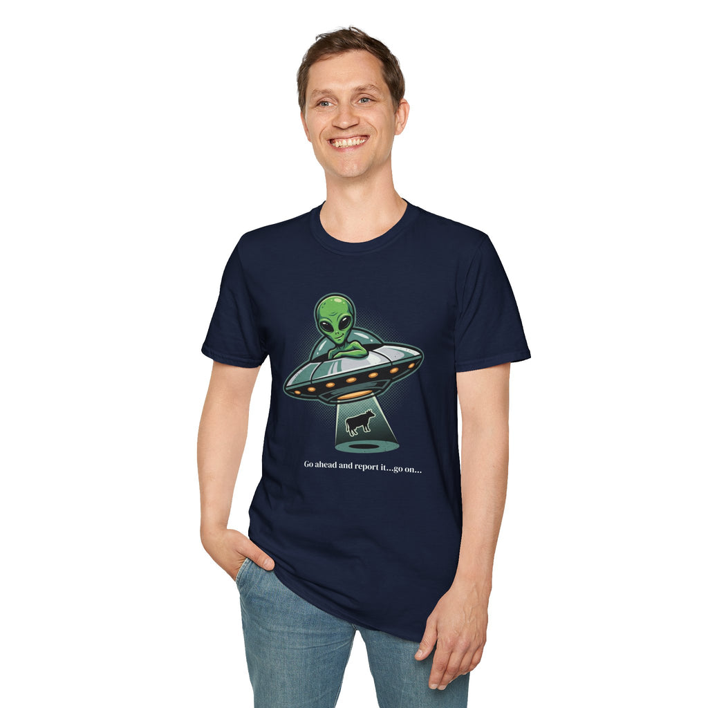 Alien UFO T-Shirt — Cute Green Alien Abduction Graphic Tee