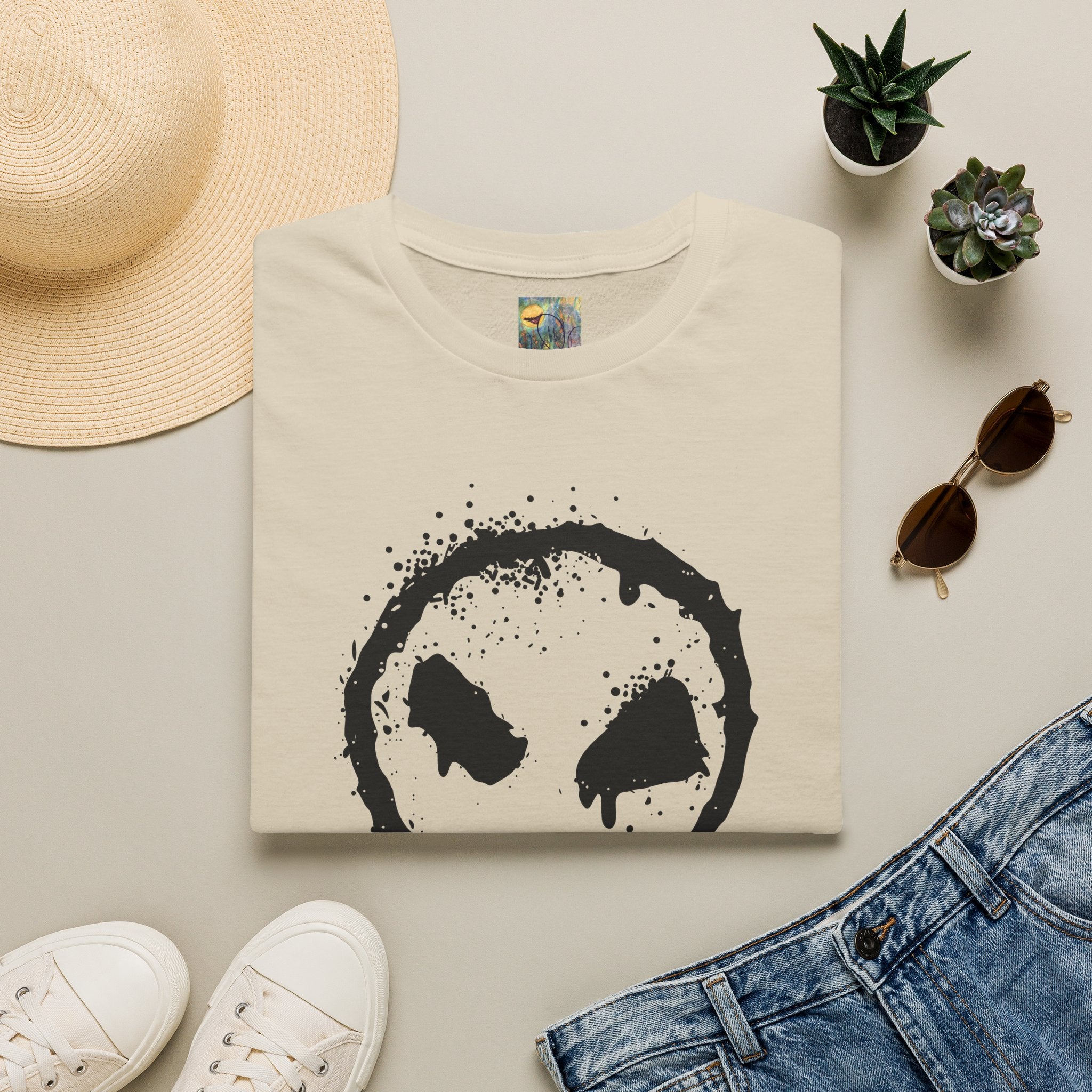 Alien Drip T‑Shirt — Grunge Splatter Alien Face Tee