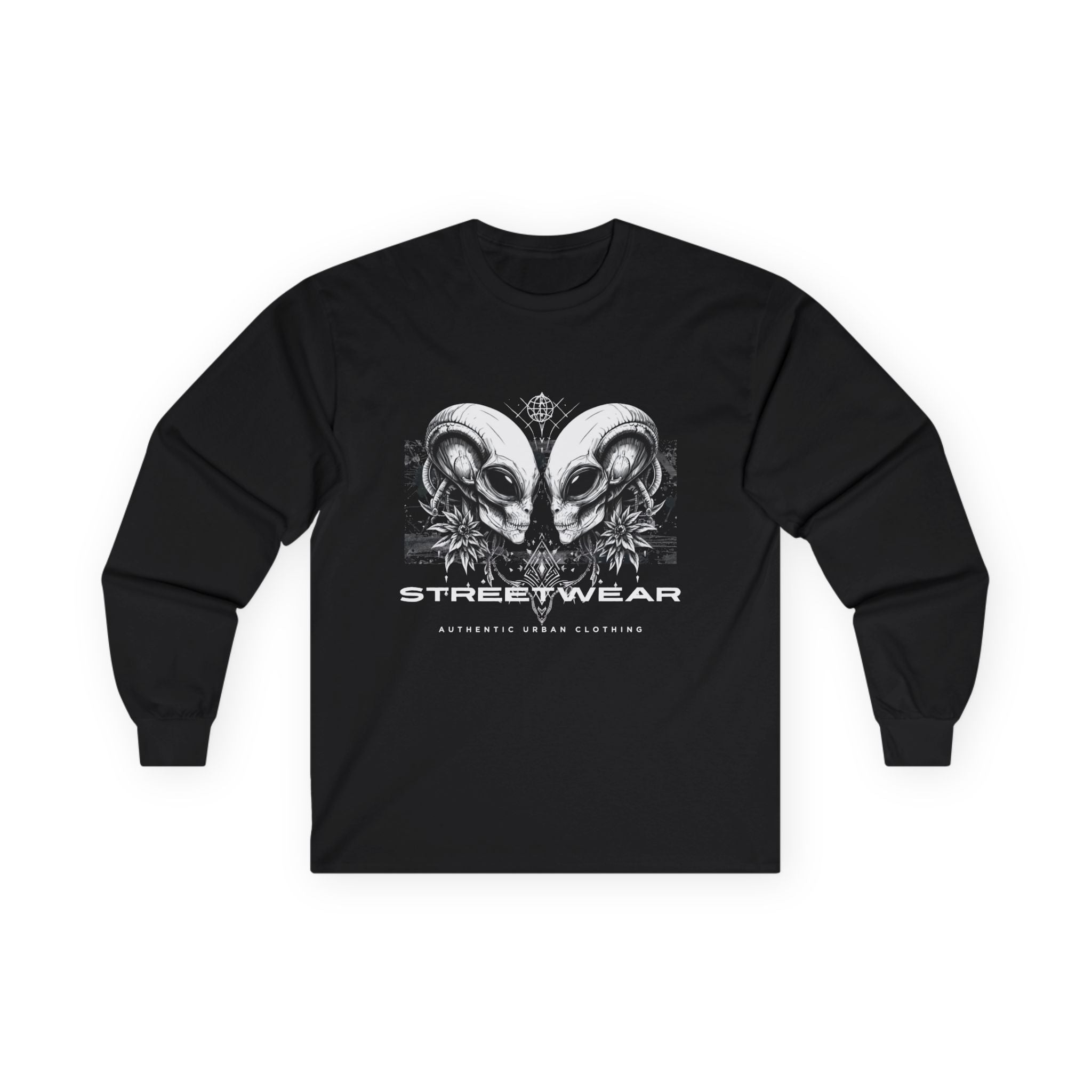 Alien Skull Streetwear Long Sleeve Tee
