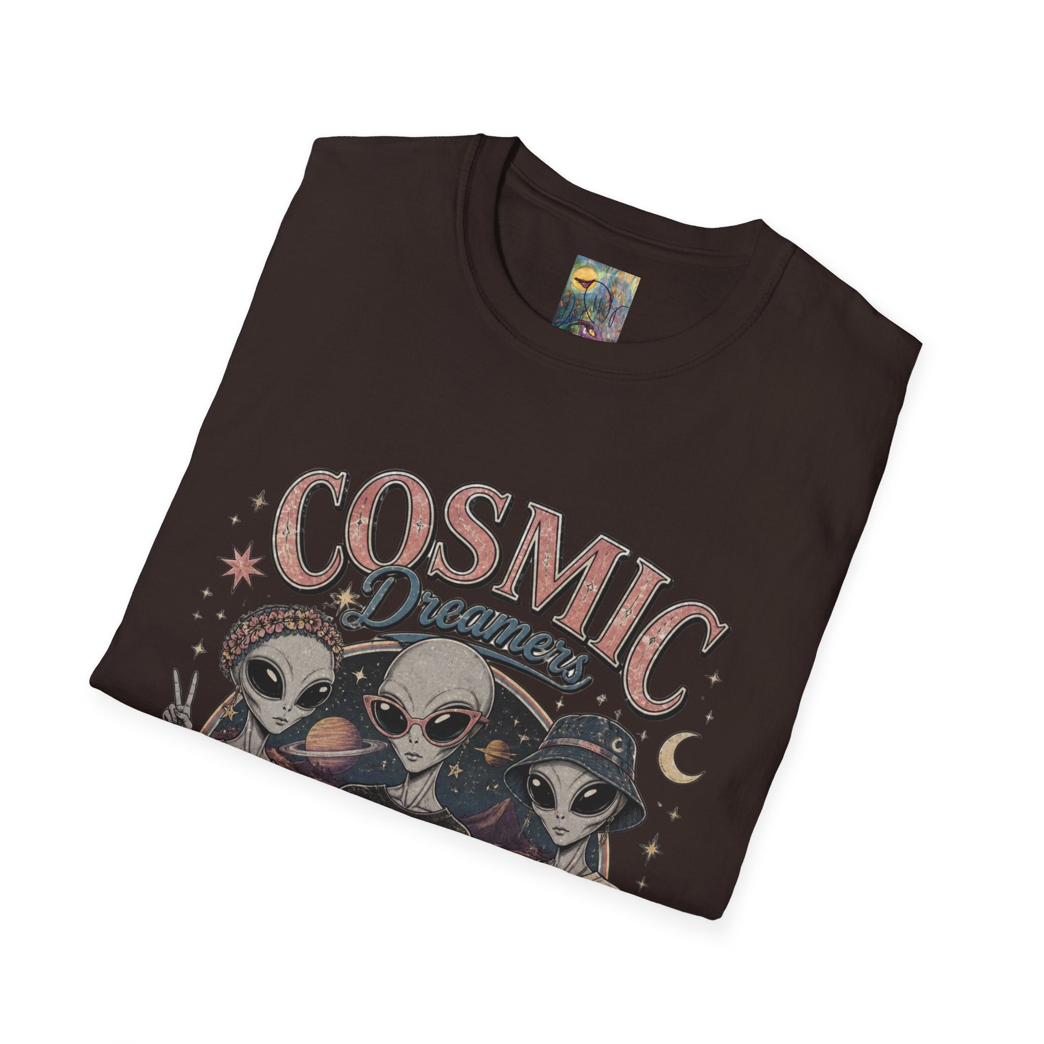Cosmic Dreamers T‑Shirt — Retro Alien Graphic Tee (Not of This World)