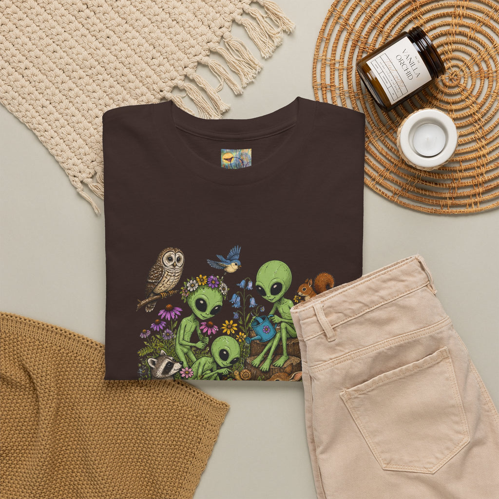 Alien Forest Friends T‑Shirt — Cute Alien & Woodland Animals Graphic Tee