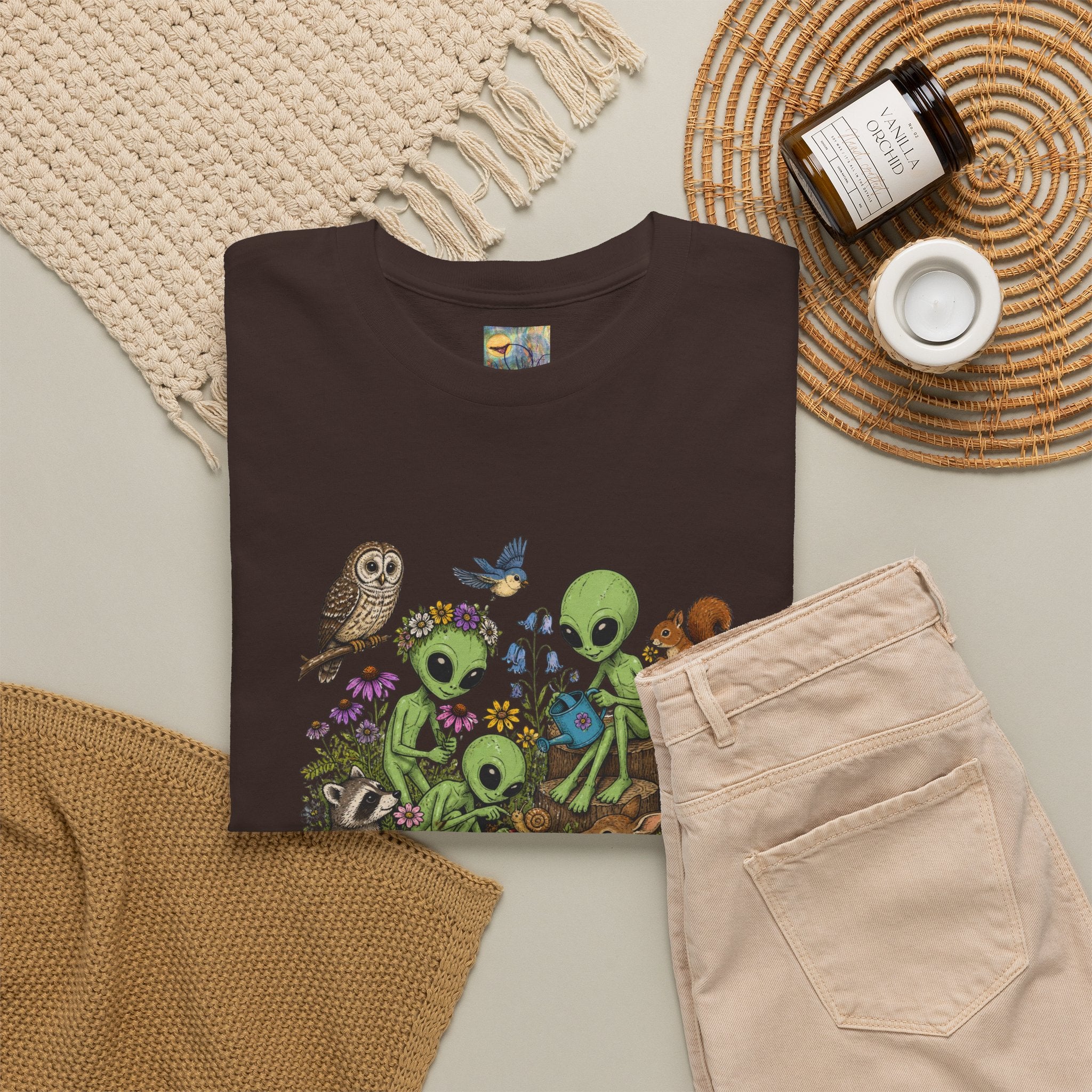 Alien Forest Friends T‑Shirt — Cute Alien & Woodland Animals Graphic Tee