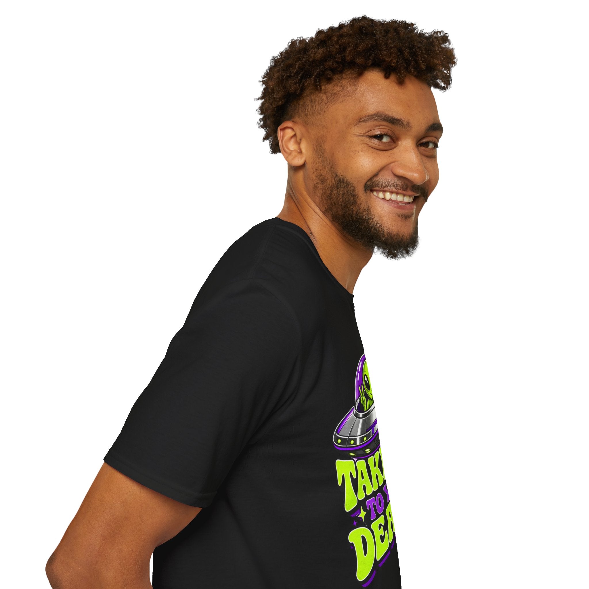 Alien UFO T‑Shirt — "Take Me to Your Dealer" Graphic Tee