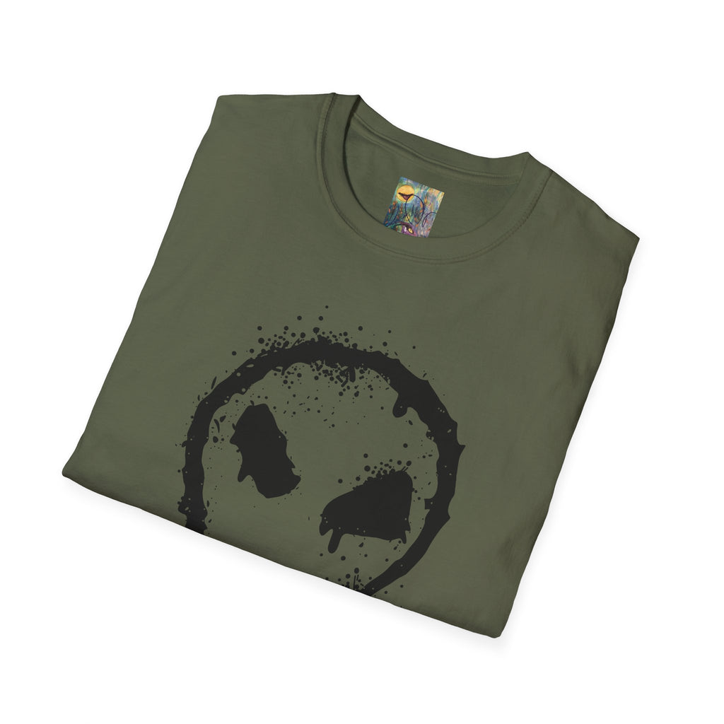 Alien Drip T‑Shirt — Grunge Splatter Alien Face Tee