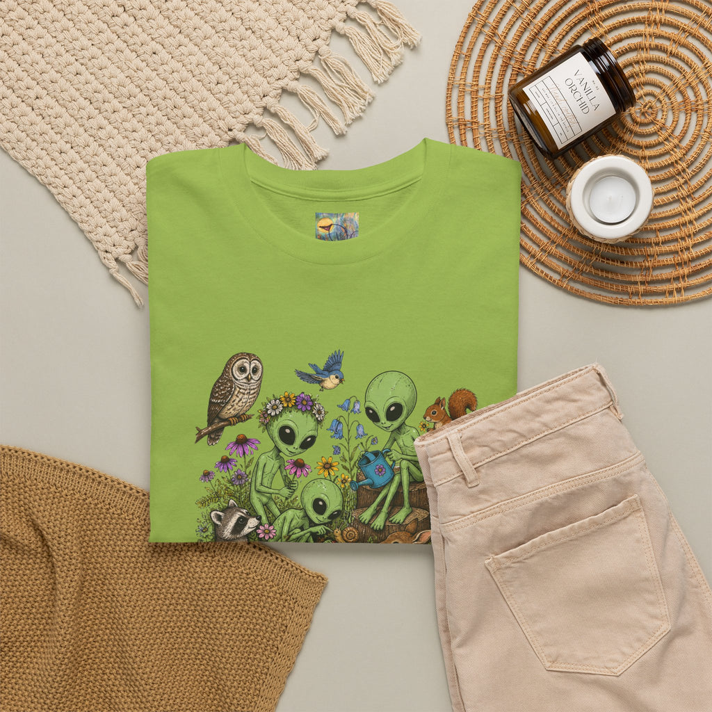 Alien Forest Friends T‑Shirt — Cute Alien & Woodland Animals Graphic Tee