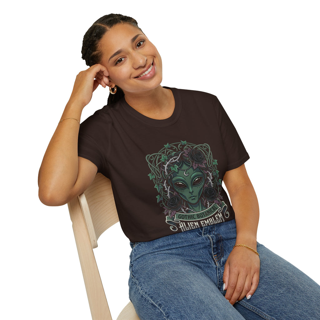Alien Emblem T-Shirt — Green Mystic Alien Portrait Tee