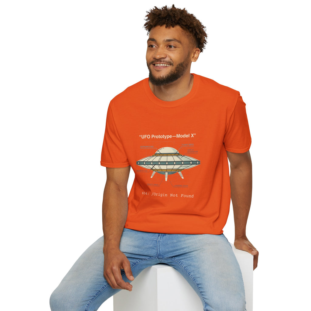 UFO Diagram Technical T-Shirt — Retro Schematic Alien Spaceship Tee