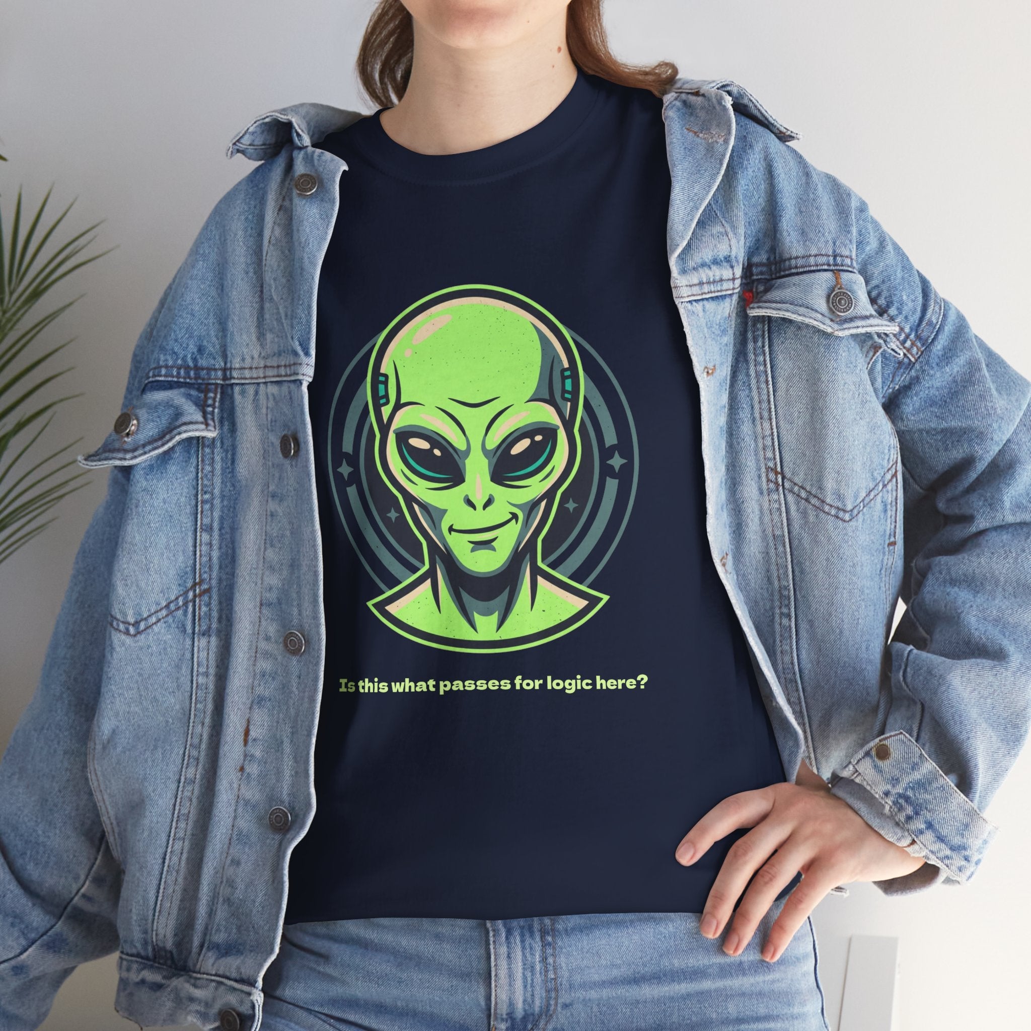 Alien Head T-Shirt — "So this is what passes for logic here?" Sci‑Fi Graphic Tee