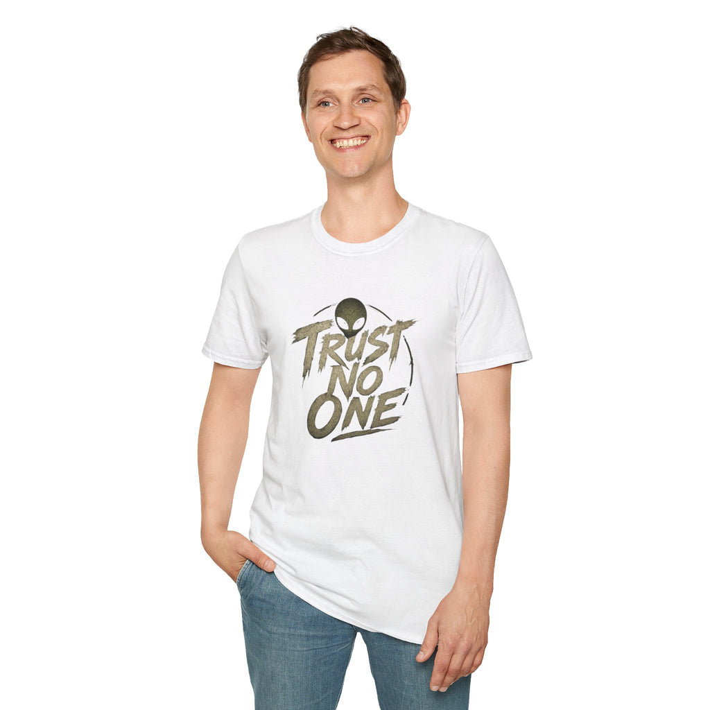 Alien Squad Graphic T-Shirt — "Trust  No One" Retro UFO Crew Tee