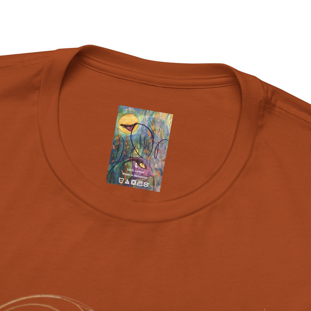 Alien Art Noveau Embrace T-Shirt — Mystical Green Alien Graphic Tee for Sci‑Fi Fans