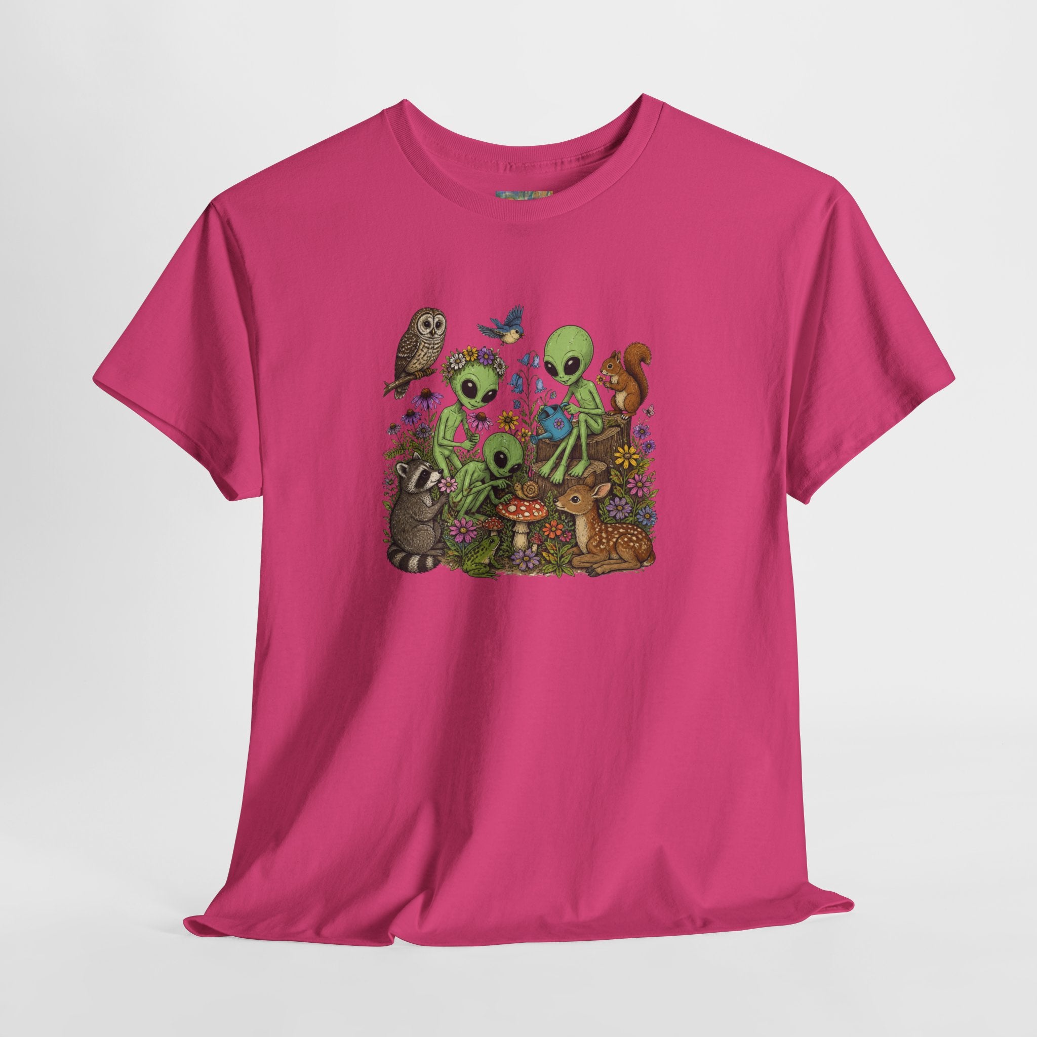 Alien Forest Friends T‑Shirt — Cute Alien & Woodland Animals Graphic Tee