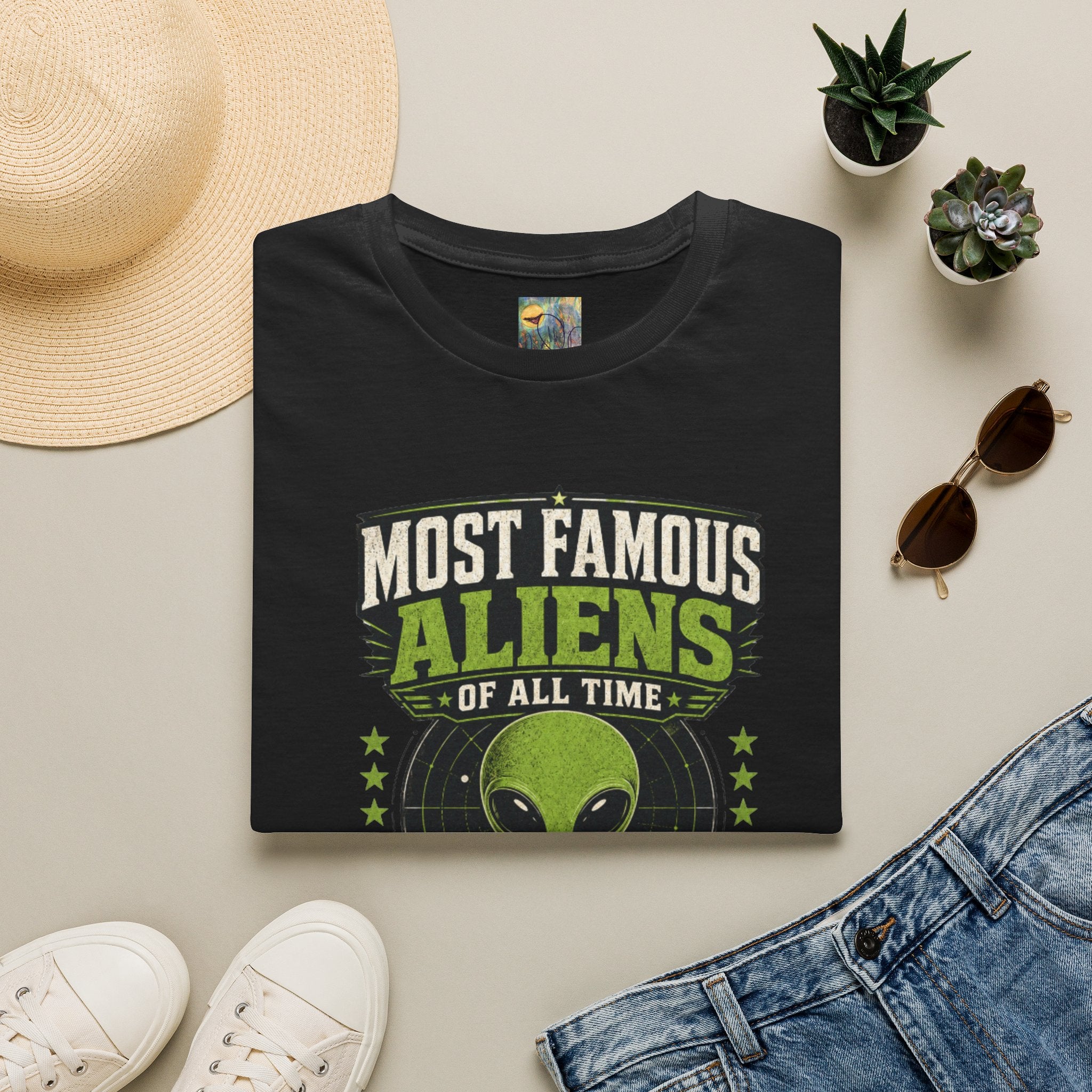 Most Famous Aliens T-Shirt — Retro Green Alien Graphic Tee