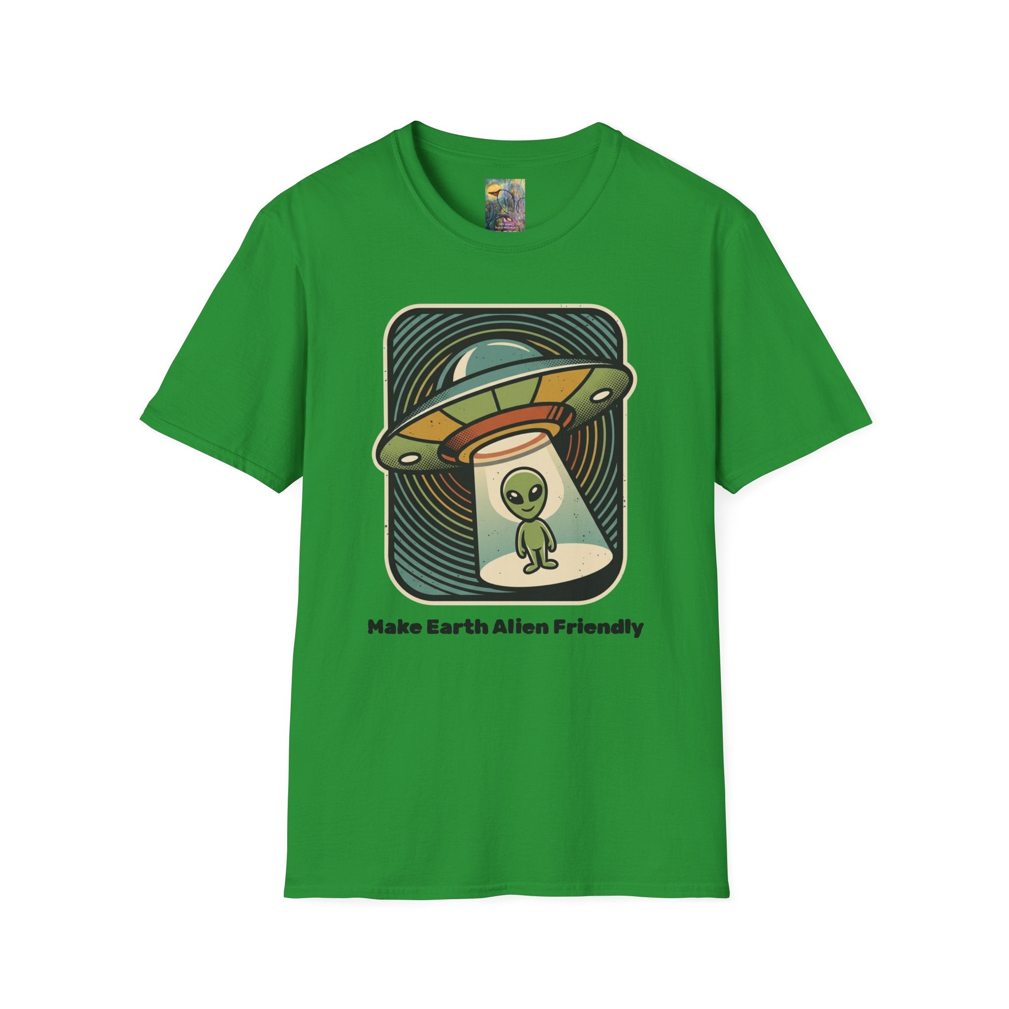 Alien Abduction T-Shirt — 'Help Me' Retro UFO Graphic Tee
