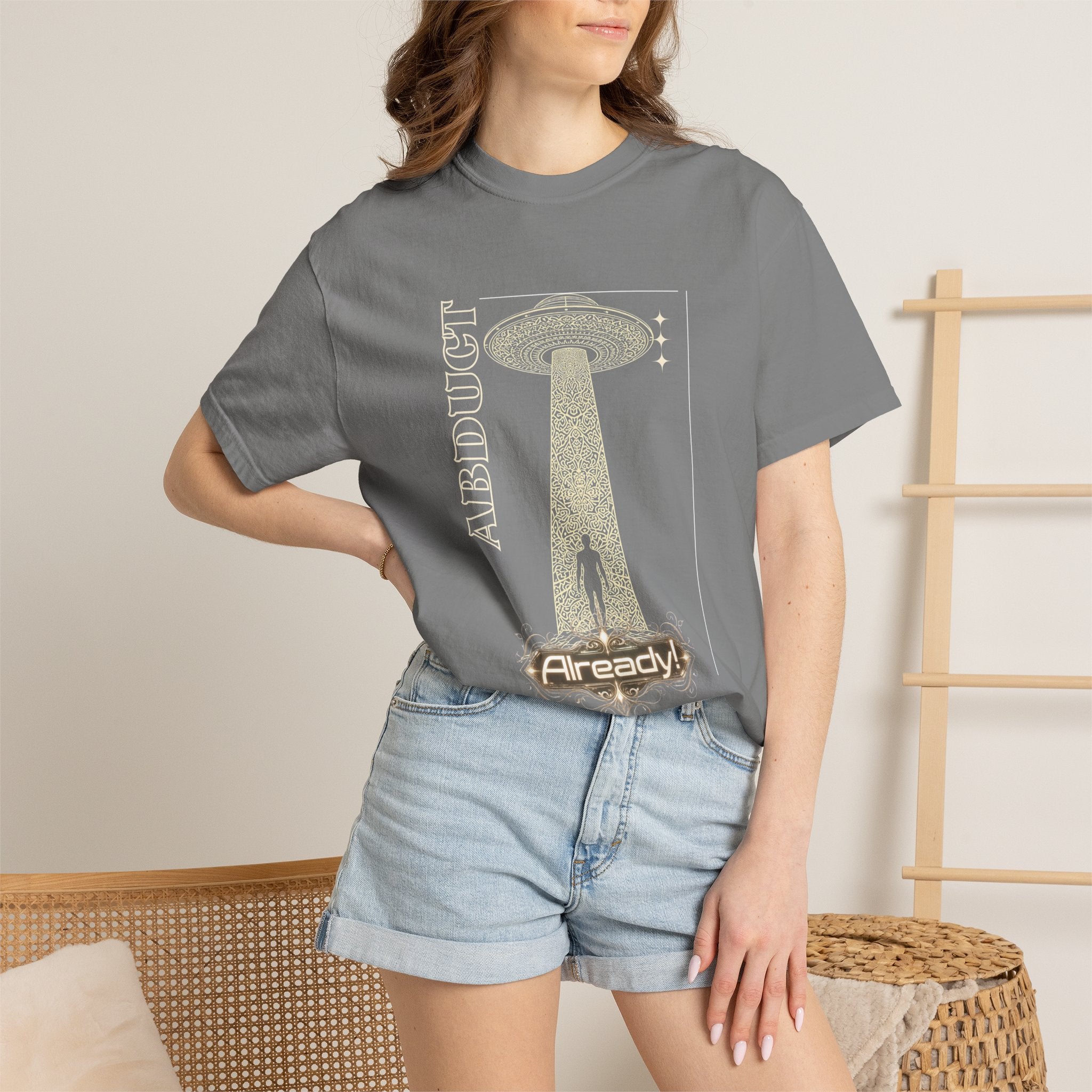 Abduct Already! Alien UFO Graphic T-Shirt