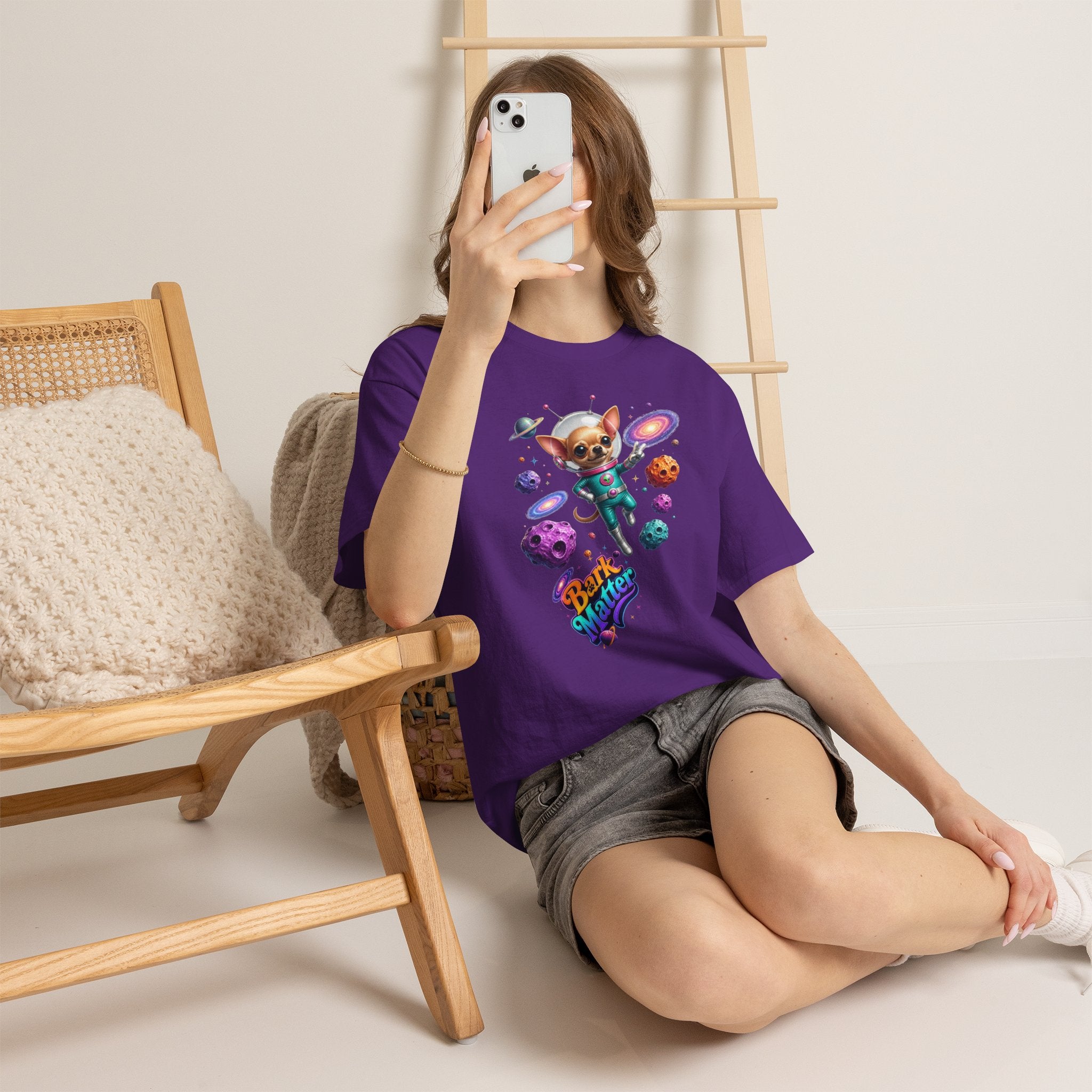 Space Chihuahua Tee – "Bark Matter" Cute Astronaut Dog Graphic Shirt