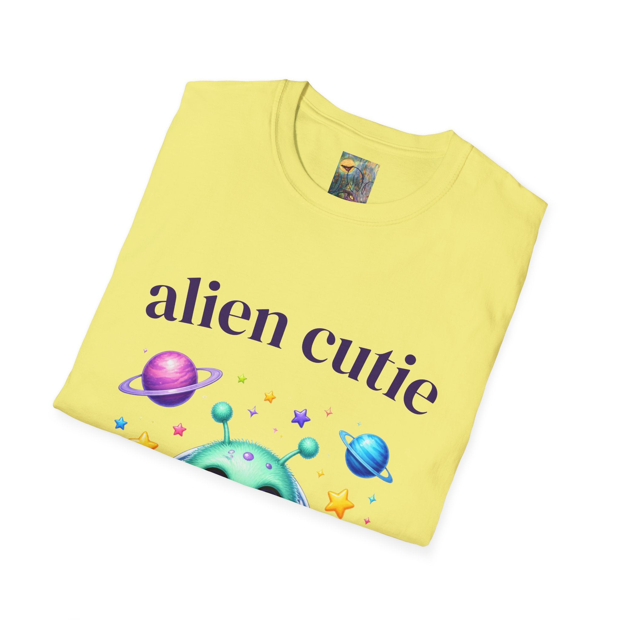 Alien Cutie T-Shirt — Cute Cartoon UFO & Planets Graphic Tee
