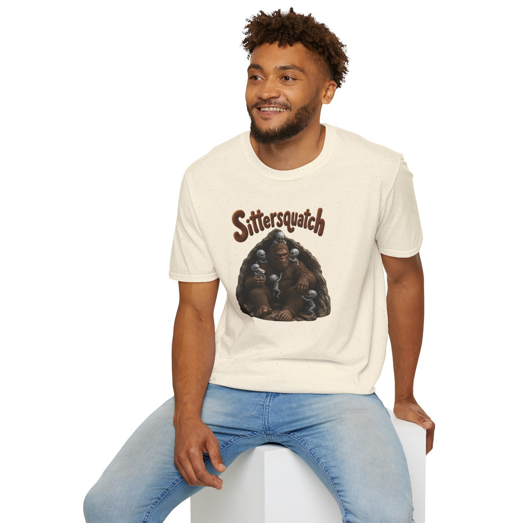 Sittersquatch T-Shirt — Retro Bigfoot Mom & Baby Graphic Tee